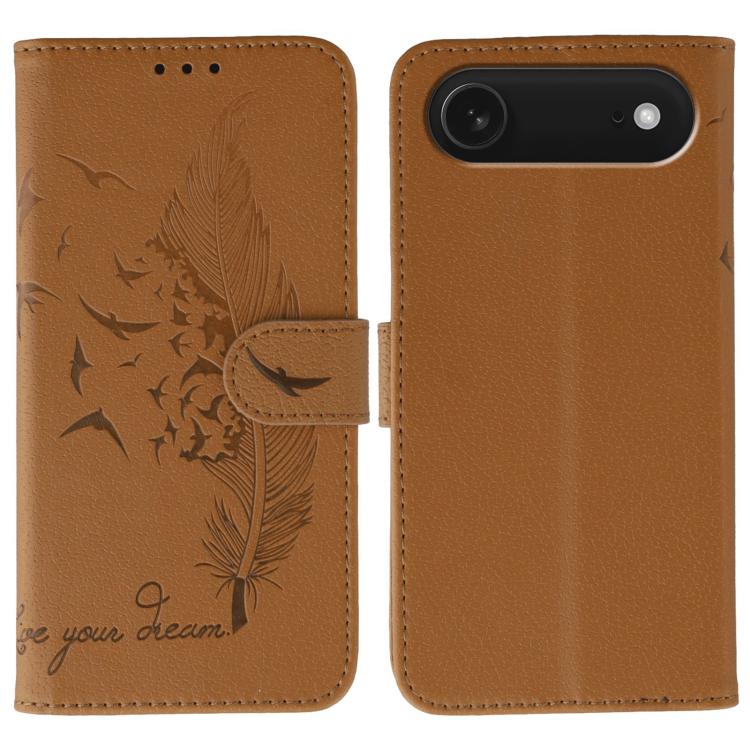 Feather Pattern Litchi Texture Leather Phone Case, For iPhone 17 Pro Max, For iPhone 17 Pro, For iPhone 17, For iPhone Air