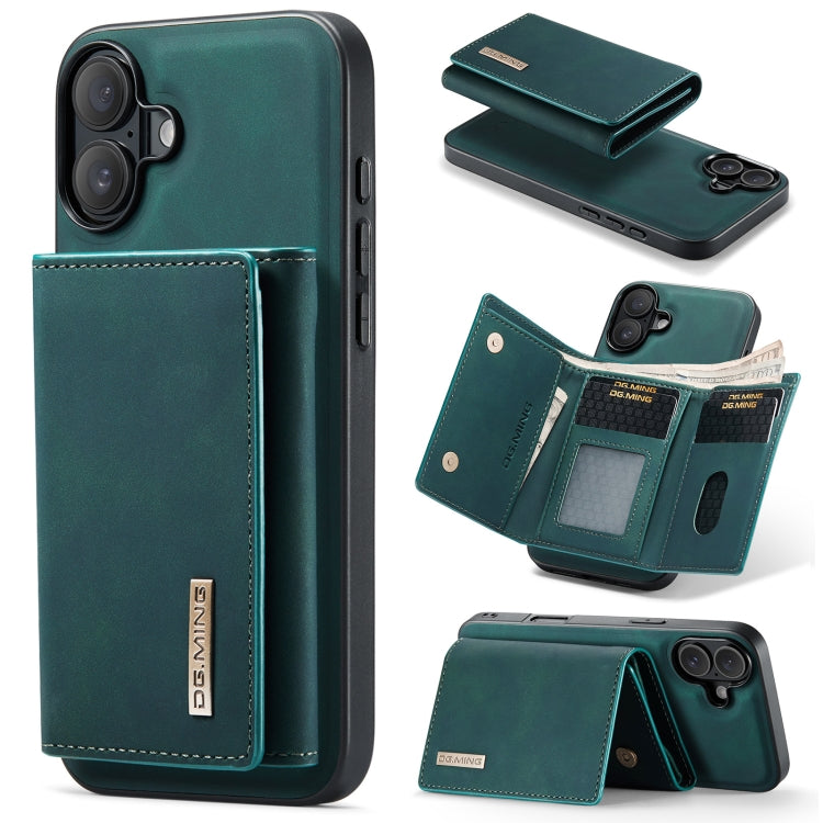 DG.MING M1 Series 3-Fold Multi Card Wallet Leather Phone Case, For iPhone 16e, For iPhone 16 Pro Max, For iPhone 16 Pro, For iPhone 16 Plus