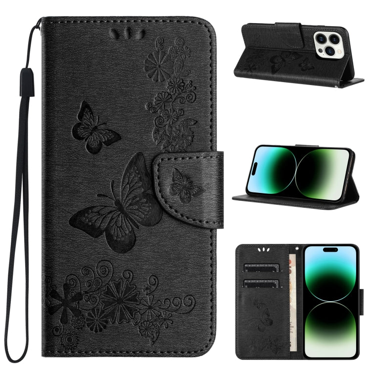 Butterfly Embossed Flip Leather Phone Case