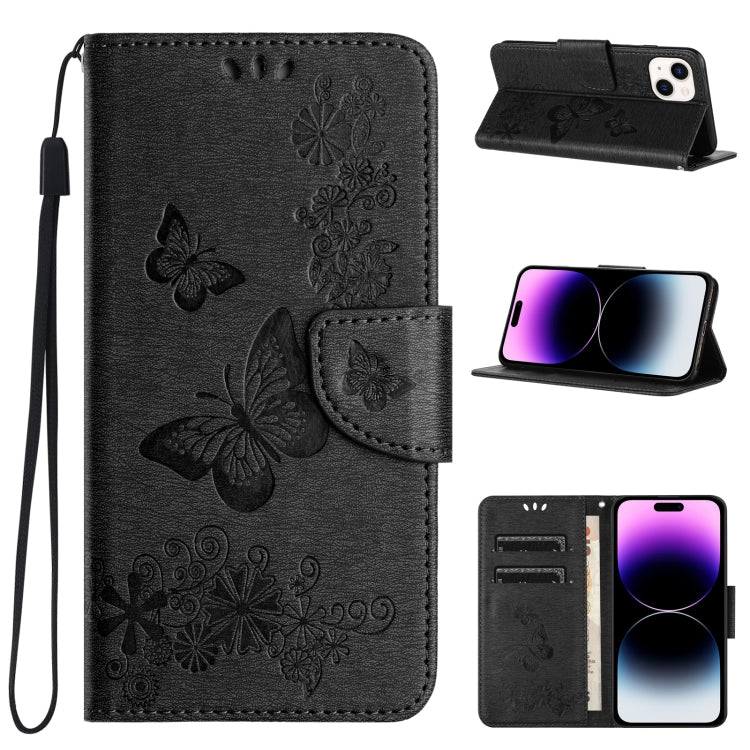 Butterfly Embossed Flip Leather Phone Case