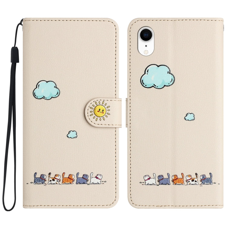 Cartoon Cats Leather Phone Case, For iPhone 11, For iPhone 11 Pro, For iPhone XS / X, For iPhone XR