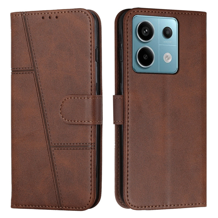 Stitching Calf Texture Buckle Leather Phone Case
