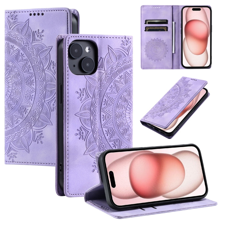 Totem Embossed Magnetic Leather Phone Case, For iPhone 16, For iPhone 15 Pro Max, For iPhone 15 Pro, For iPhone 15 Plus