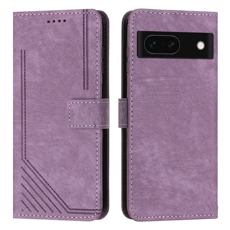 Skin Feel Stripe Pattern Leather Phone Case with Lanyard, For Google Pixel 10 Pro XL, For Google Pixel 10 / 10 Pro, For Google Pixel 9a, For Google Pixel 8a
