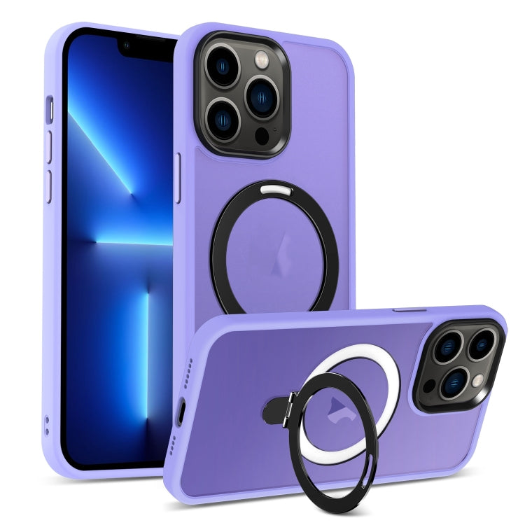Skin-feel MagSafe Holder PC Hybrid TPU Phone Case, For iPhone 14 Pro Max, For iPhone 13 Pro Max, For iPhone 13 Pro