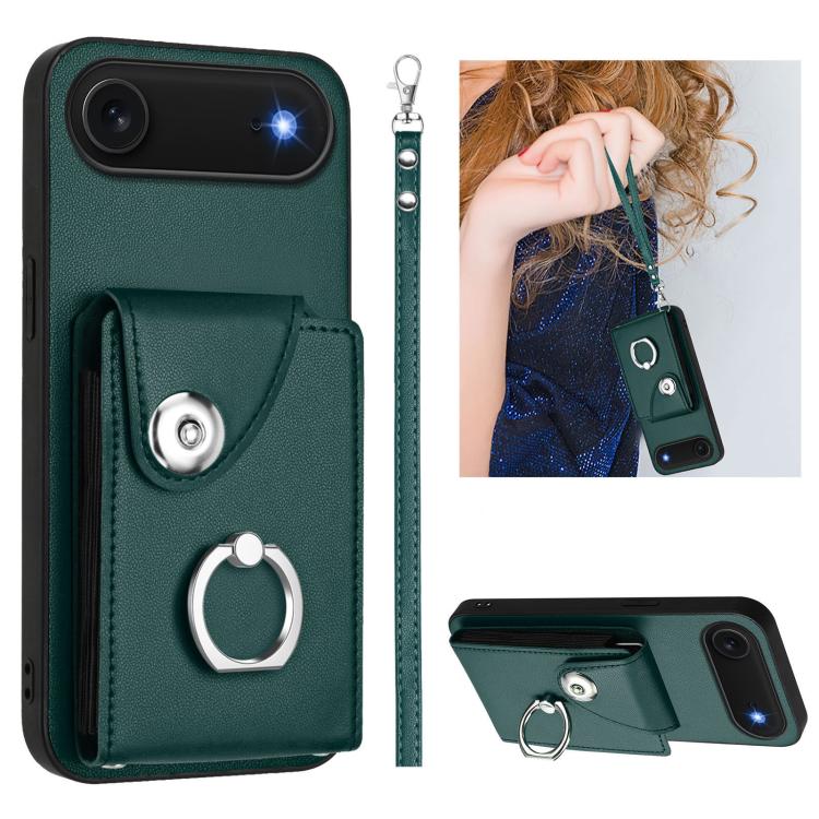 Organ Card Bag Ring Holder PU Phone Case with Lanyard, For iPhone 18 Pro / 17 Pro, For iPhone 18 Pro Max / 17 Pro Max, For iPhone 17, For iPhone Air