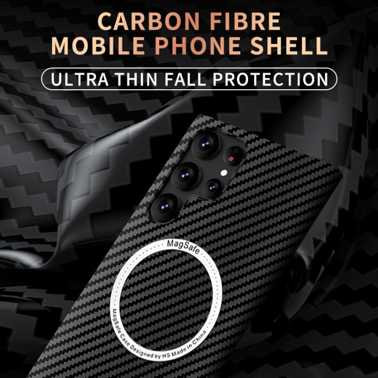 Carbon Fiber Texture MagSafe Magnetic Phone Case, For Samsung Galaxy S24 Ultra 5G, For Samsung Galaxy S24+ 5G, For Samsung Galaxy S24 5G