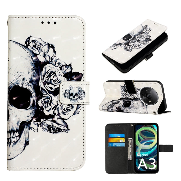 3D Painting Horizontal Flip Leather Phone Case, For Xiaomi Redmi 13 4G, For Xiaomi Poco M6 Pro 4G, For Xiaomi Redmi A3