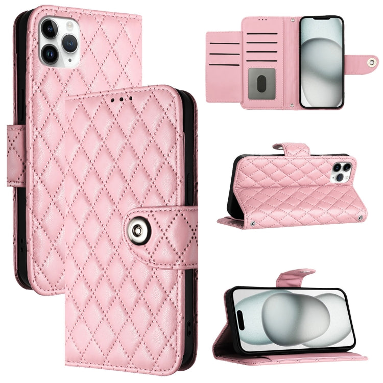 Rhombic Texture Flip Leather Phone Case with Lanyard, For iPhone 13, For iPhone 12 / 12 Pro, For iPhone 12 Pro Max, For iPhone 11 Pro Max