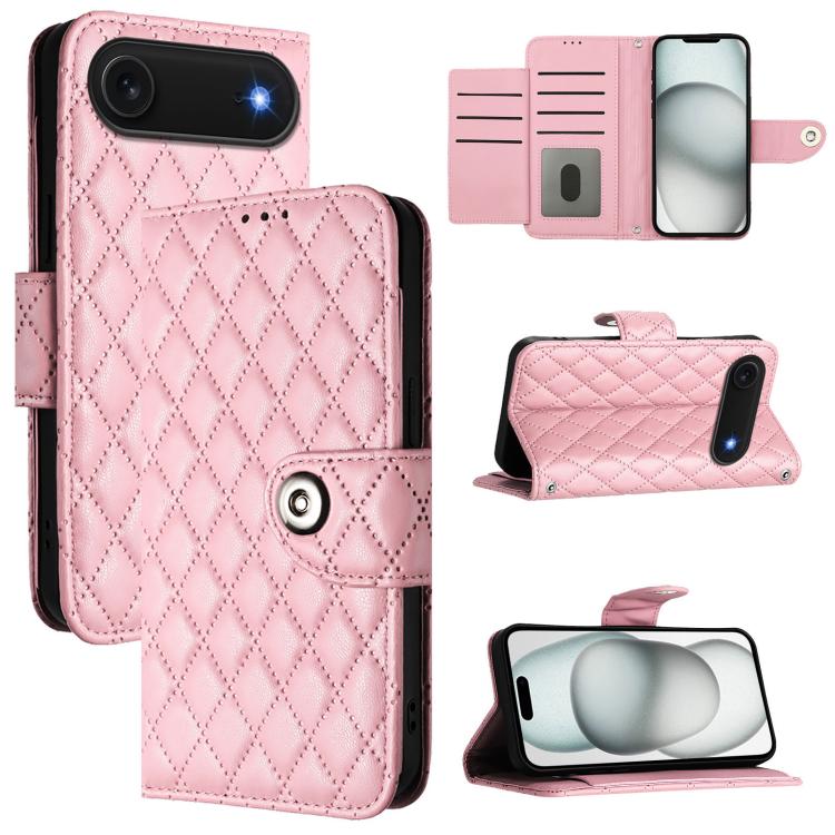Rhombic Texture Flip Leather Phone Case with Lanyard, For iPhone 18 Pro / 17 Pro, For iPhone 18 Pro Max / 17 Pro Max, For iPhone 17, For iPhone Air