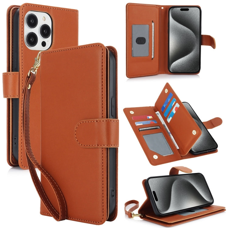 Multi-Card Wallet RFID Leather Phone Case, For iPhone 17, For iPhone Air, For iPhone 16 Pro Max