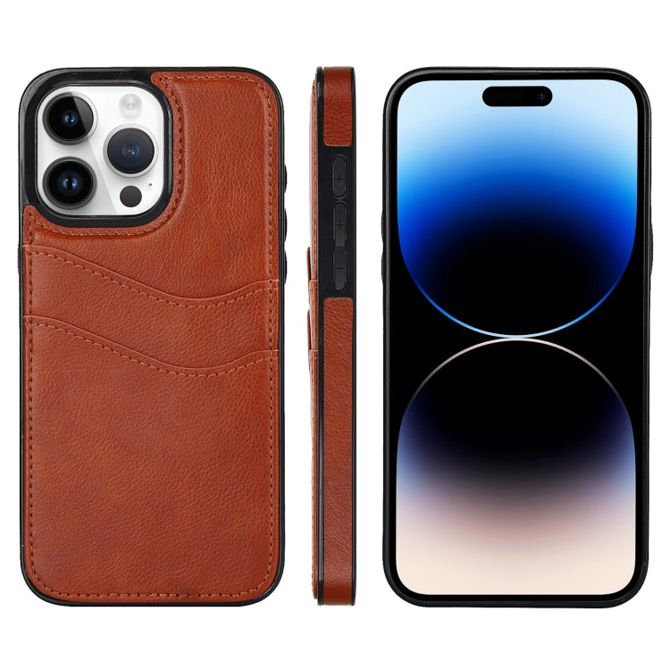 Litchi Leather Skin Card Slots Phone Case, For iPhone 15, For iPhone 14 Plus, For iPhone 14, For iPhone 14 Pro