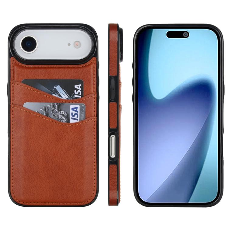 Litchi Leather Skin Card Slots Phone Case, For iPhone 17 Pro Max, For iPhone 17 Pro, For iPhone 17, For iPhone Air