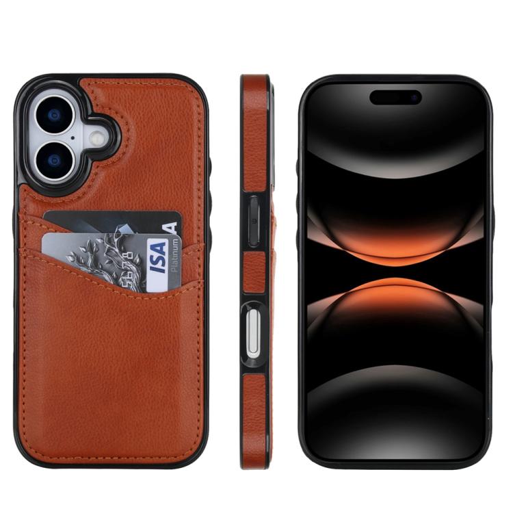 Litchi Leather Skin Card Slots Phone Case, For iPhone 17e / 16e, For iPhone 17 Pro Max, For iPhone 17 Pro, For iPhone 17