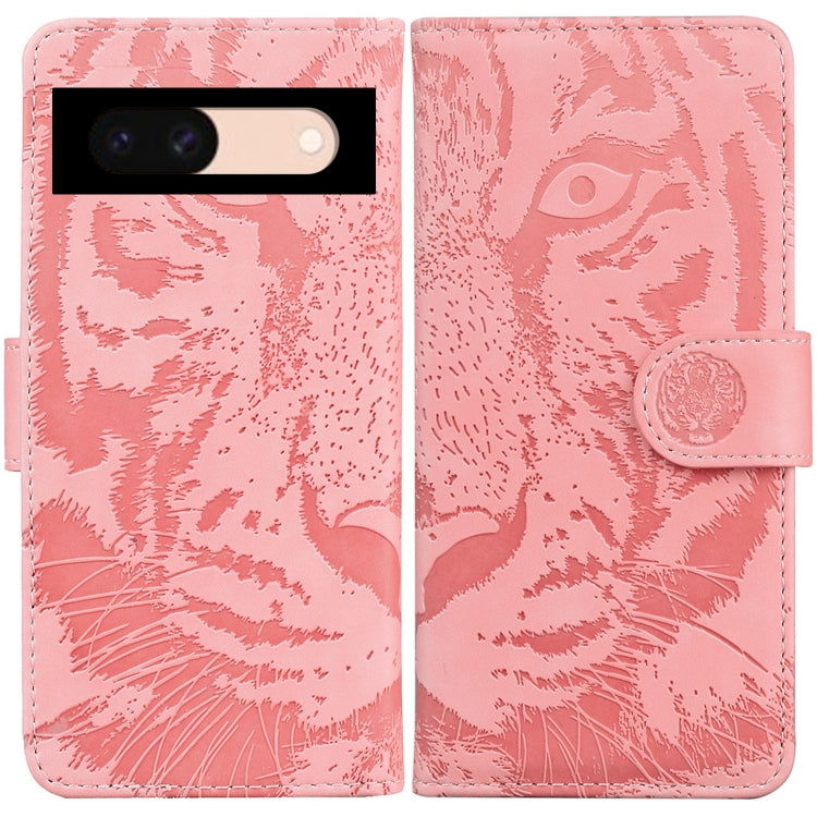 Tiger Embossing Pattern Flip Leather Phone Case, For Google Pixel 8a