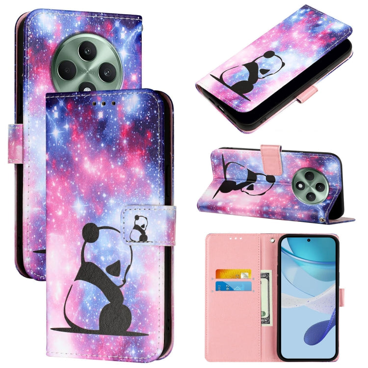 Colored Drawing Pattern Plain Weave Leather Phone Case, For OPPO K12x 5G Global, For OPPO A3 Pro 5G India, For OPPO Reno12 F Global