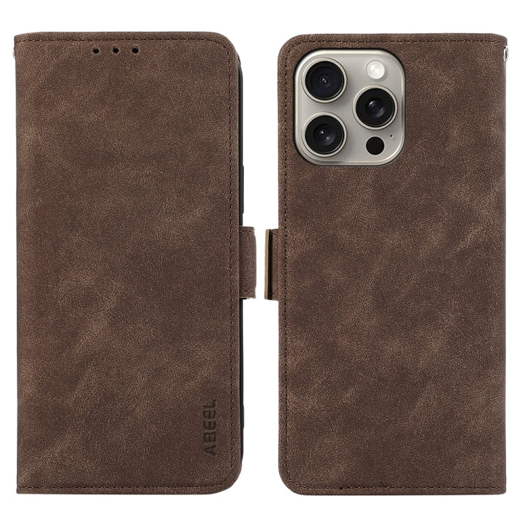 ABEEL Frosted Magnetic RFID Leather Phone Case, For iPhone 15, For iPhone 14 Plus, For iPhone 14, For iPhone 14 Pro