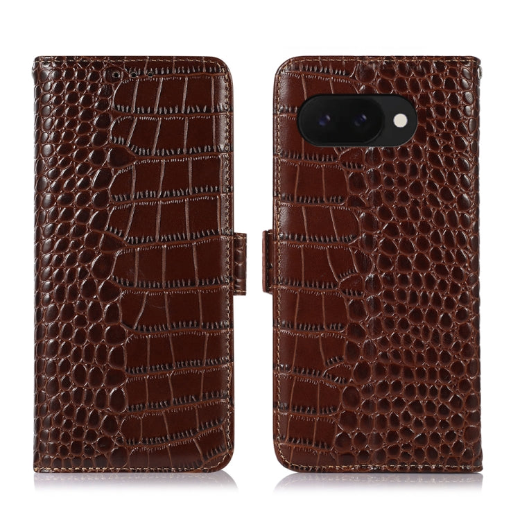 Crocodile Top Layer Cowhide Leather Phone Case, For Google Pixel 11 Pro XL, For Google Pixel 11 / 11 Pro, For Google Pixel 10a, For Google Pixel 10 Pro / 9 Pro, For Google Pixel 10 / 9, For Google Pixel 9a
