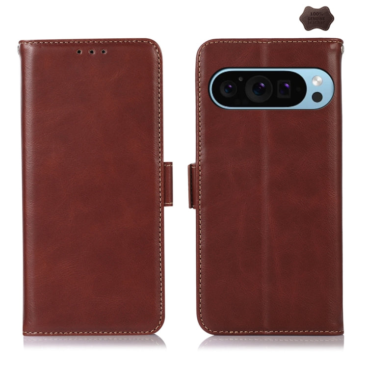 Crazy Horse Top Layer Cowhide Leather Phone Case, For Google Pixel 11 Pro XL, For Google Pixel 11 / 11 Pro, For Google Pixel 10a, For Google Pixel 9a, For Google Pixel 9 Pro, For Google Pixel 9