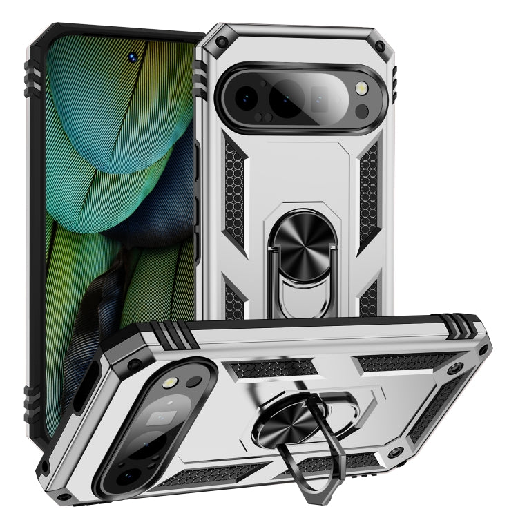 Shockproof TPU + PC Phone Case with Holder, For Google Pixel 9 Pro / 9