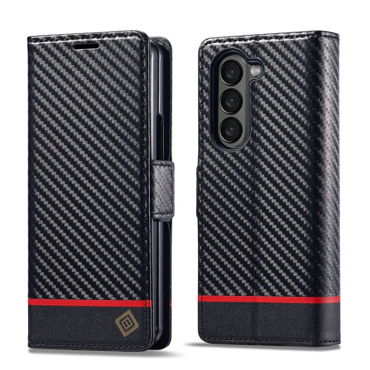 LC.IMEEKE Carbon Fiber Leather Phone Case, For Galaxy Z Fold8 5G, For Galaxy Z Fold8 Ultra 5G, For Galaxy Z Flip8 5G, For Samsung Galaxy Z Flip6 / Flip7 FE, For Samsung Galaxy Z Fold7 5G, For Samsung Galaxy Z Flip7 5G, For Samsung Galaxy Z Fold6 5G