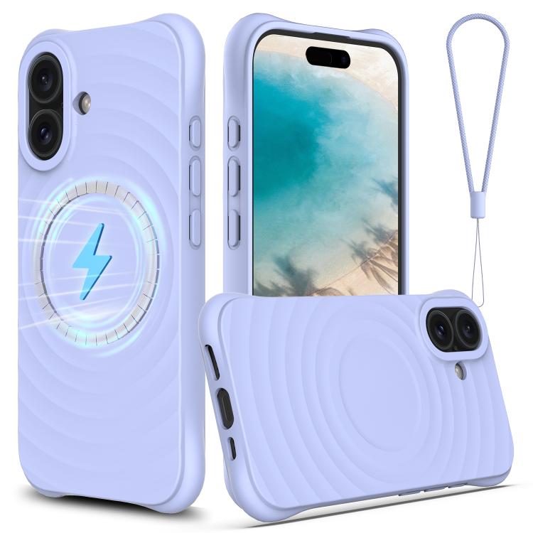 Wave Texture MagSafe Magnetic Liquid Silicone Phone Case, For iPhone 18 Pro / 17 Pro, For iPhone 18 Pro Max / 17 Pro Max, For iPhone 17e / 16e, For iPhone 17