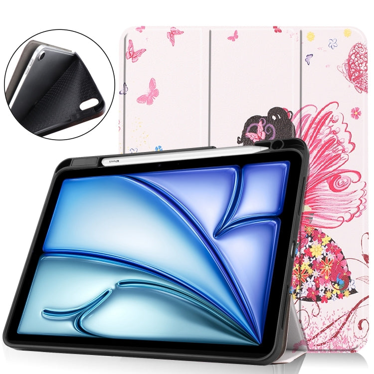 Custer Painted 3-Fold Holder Smart Leather Tablet Case, For iPad Air 11 2024 / 2025 / 2026