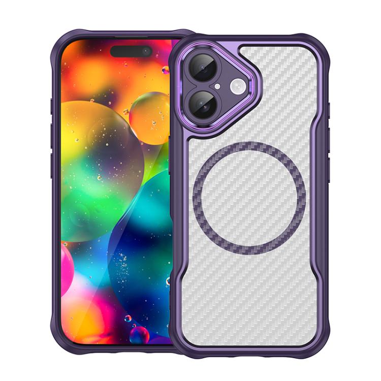 Carbon Fiber Texture MagSafe Translucent Phone Case, For iPhone 18 Pro, For iPhone 18 Pro Max, For iPhone 17e / 16e, For iPhone 17 Pro Max, For iPhone 17 Pro, For iPhone 17