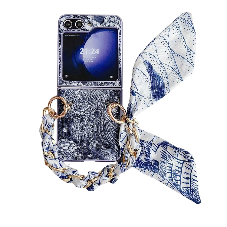 Embroidery Style DIY Full Coverage Phone Case with Scarf / Bracelet, For Samsung Galaxy Z Flip6 / Flip7 FE, For Samsung Galaxy Z Flip5
