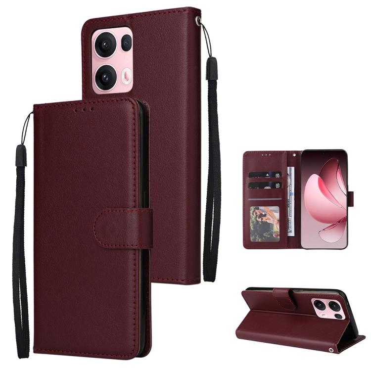 3-Card Slots Multifunctional Leather Phone Case, For OPPO Reno14 Pro 5G Global, For OPPO Reno14 5G Global, For OPPO A5 Pro 4G / 5G Global, For OPPO Reno13 Pro 5G Global