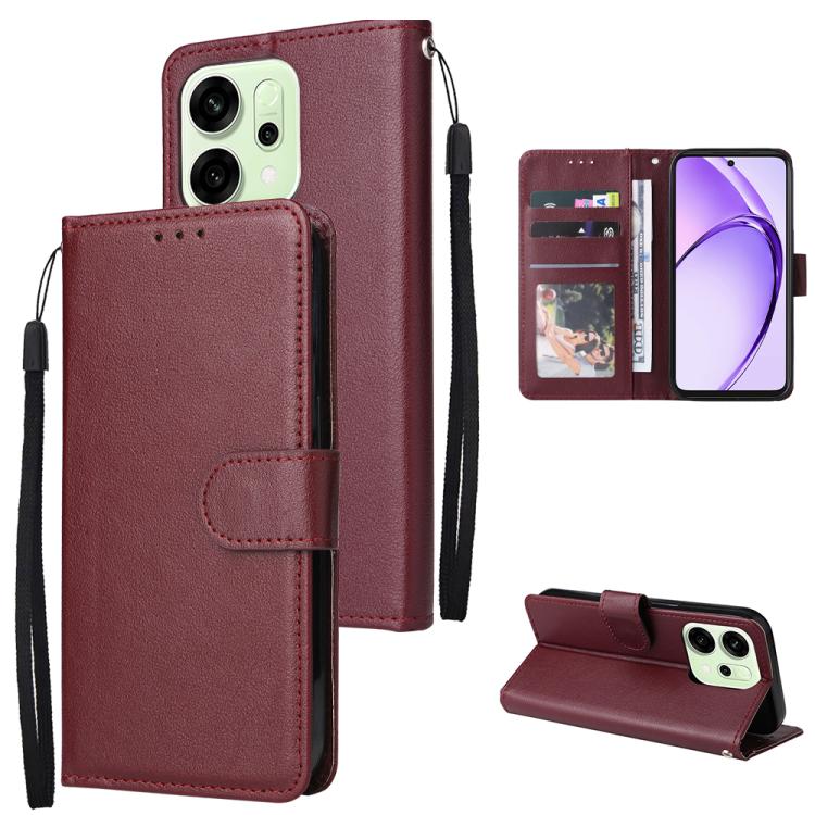 3-Card Slots Multifunctional Leather Phone Case, For OPPO Reno14 F 5G, For OPPO A5 4G / 5G Global, For OPPO Reno14 Pro 5G Global, For OPPO Reno14 5G Global