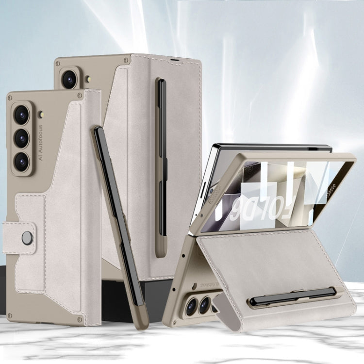 GKK Integrated Armor Flip Leather Case with Pen Slot, Stylus Not Included, For Samsung Galaxy Z Fold7 5G, For Samsung Galaxy Z Fold6