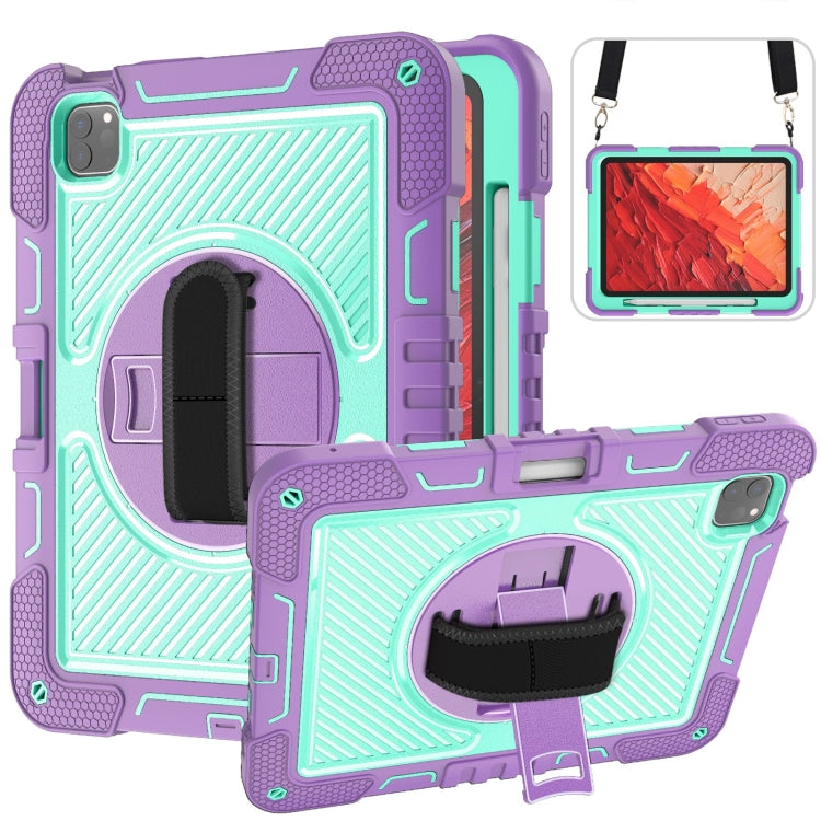 360 Degree Rotation PC Contrast Silicone Tablet Case, For iPad Air 11 2026 / 2025 / 2024, For iPad Pro 11 2025 / 2024