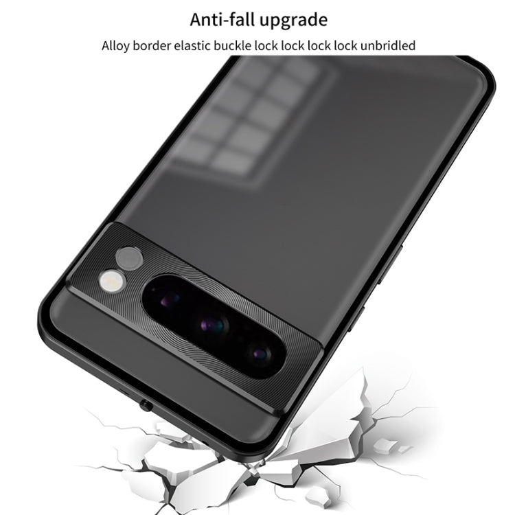 Snap Buckle Metal Frame Frosted Phone Case, For Google Pixel 8a, For Google Pixel 8 Pro, For Google Pixel 8, For Google Pixel 7a, For Google Pixel 7 Pro, For Google Pixel 7