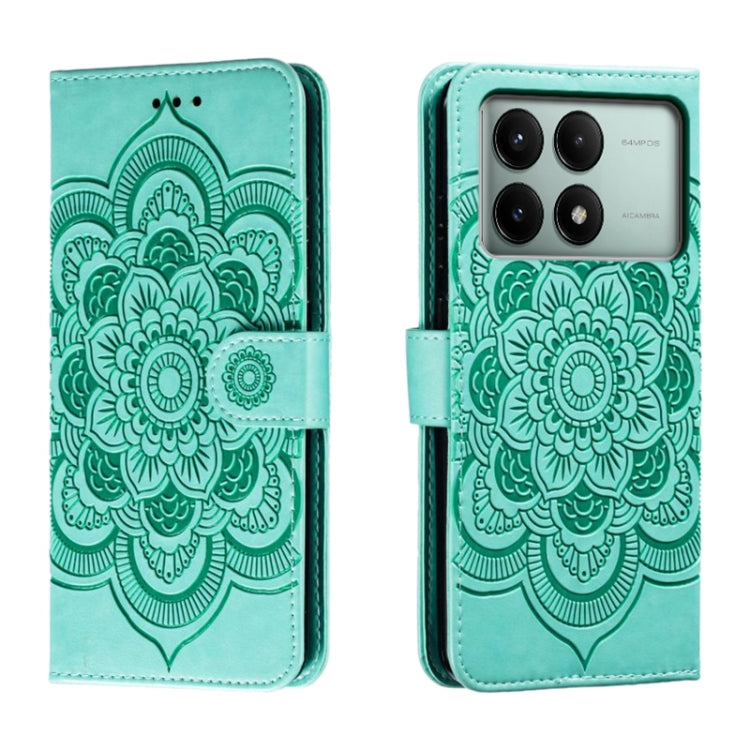 Sun Mandala Embossing Pattern Phone Leather Case, For Xiaomi Redmi Note 13 Pro 4G, For Xiaomi Redmi Note 13 4G, For Xiaomi Redmi K70E