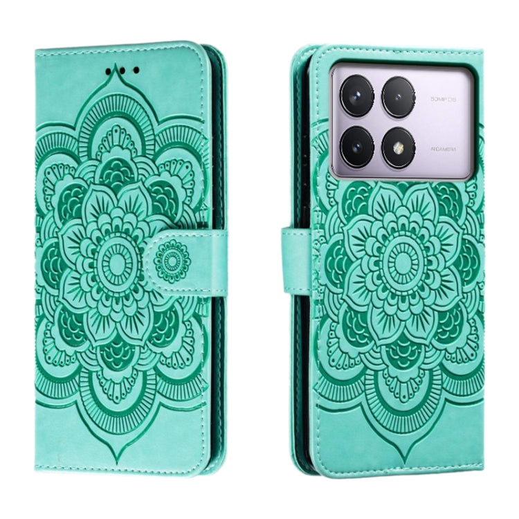 Sun Mandala Embossing Pattern Phone Leather Case, For Xiaomi Redmi Note 13R Pro, For Xiaomi Redmi K70