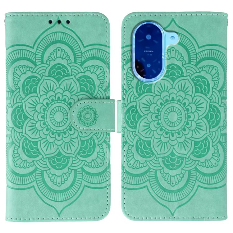 Sun Mandala Embossing Pattern Phone Leather Case