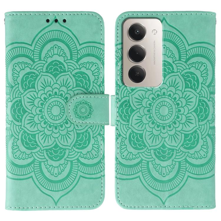 Sun Mandala Embossing Pattern Phone Leather Case