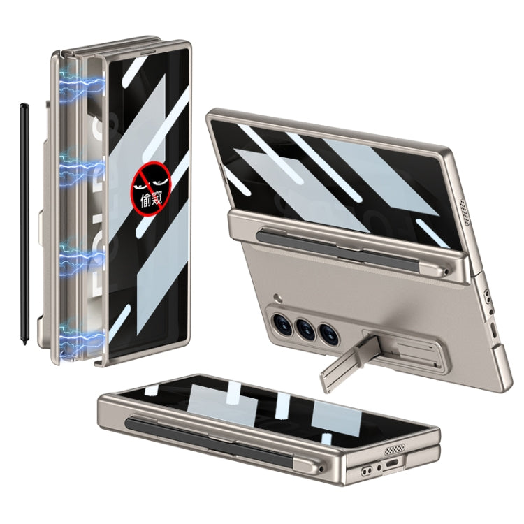 GKK Integrated Anti Peep Full Coverage Magnetic Fold Phone Case with Pen Slot, Not Included Pen, For Samsung Galaxy Z Fold6