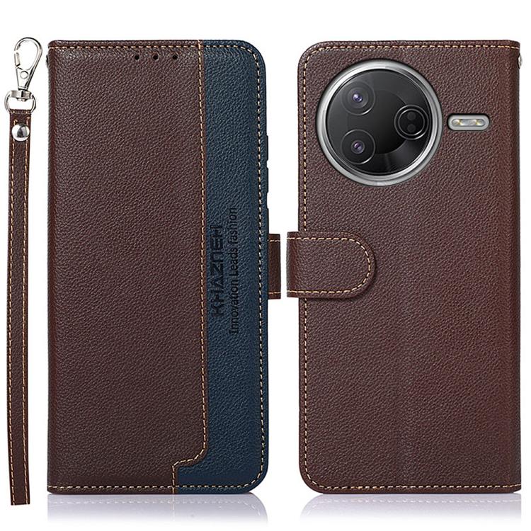 KHAZNEH Litchi Texture Leather RFID Phone Case, For Redmi 15C 5G / 4G Global 171mm/Poco C85 4G, For Redmi 13X, For Redmi A5 4G 173.3mm, For Redmi A5 4G 171.7mm / Poco C71, For Redmi Note 14S 4G, For Redmi K80 / K80 Pro
