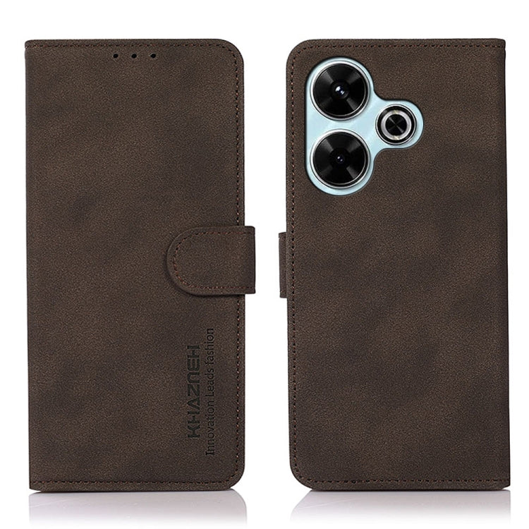 KHAZNEH Matte Texture Leather Phone Case, For Redmi Turbo 4 Pro, For Redmi Turbo 4, For Redmi 14C 4G, For Xiaomi Redmi 13 4G