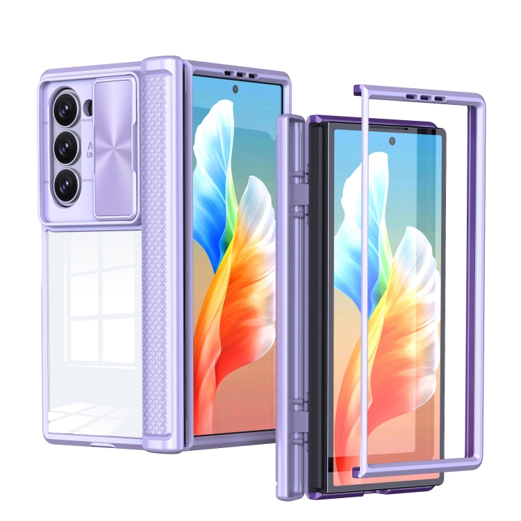 Transparent Tempered Glass Shockproof Folding Phone Case with Hinge, For Samsung Galaxy Z Flip6 / Flip7 FE, For Samsung Galaxy Z Fold6 5G