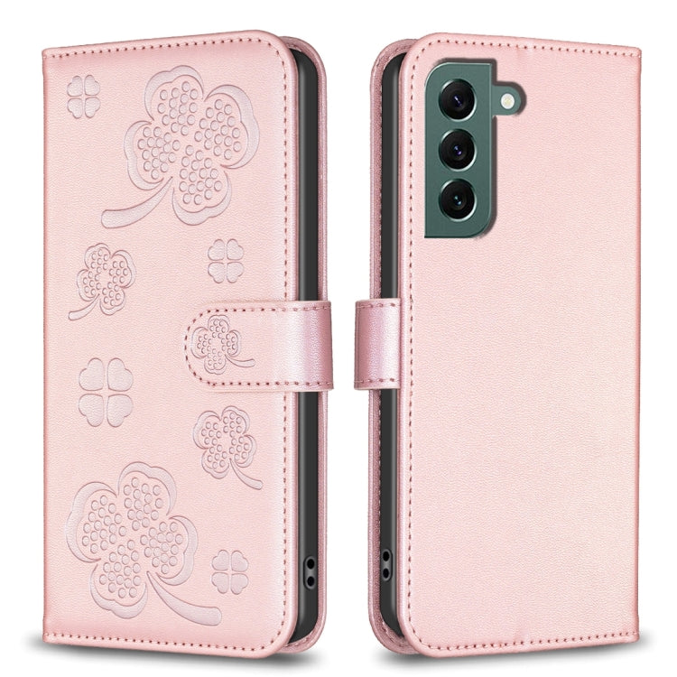 Four-leaf Embossed Leather Phone Case, For Samsung Galaxy S25 Edge 5G, For Samsung Galaxy S25 Ultra 5G, For Samsung Galaxy S24 FE 5G