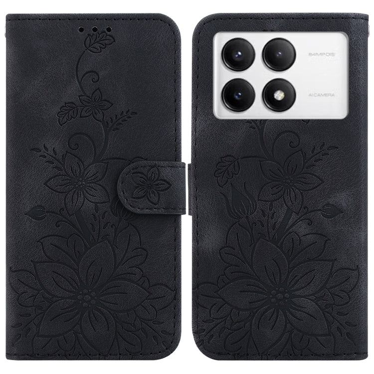 Lily Embossed Leather Phone Case, For Redmi K70 / K70 Pro