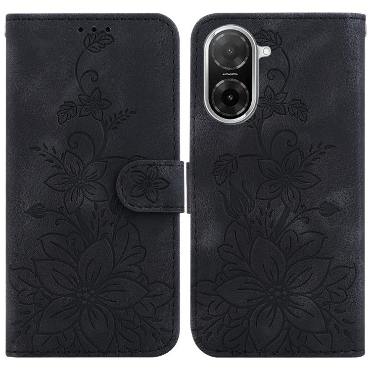 Lily Embossed Leather Phone Case, For Redmi 15C 5G / 4G EU 173mm / Poco C85 5G, For Redmi 15 5G Global / 15 4G SEA 169.5mm, For Redmi 15 5G / 4G EU 171mm, For Redmi A5 4G 173.3mm