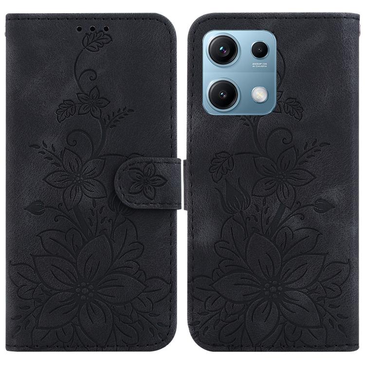 Lily Embossed Leather Phone Case, For Redmi Turbo 4 Pro / Xiaomi Poco F7, For Redmi A5 4G 173.3mm, For Redmi A5 4G 171.7mm, For Redmi Note 14S 4G