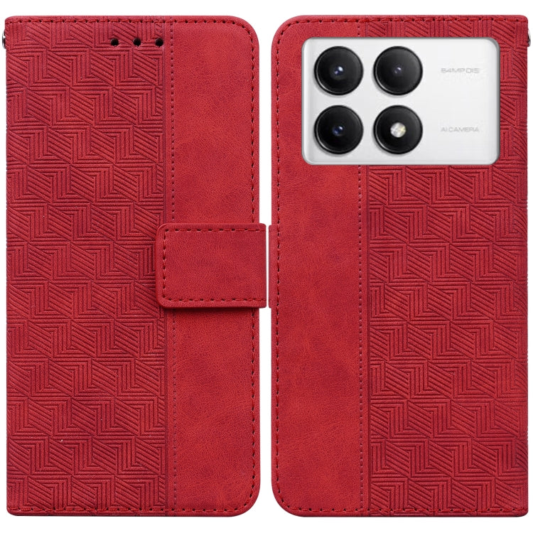 Geometric Embossed Leather Phone Case, For Redmi 13 4G, For Redmi K70 Pro / K70