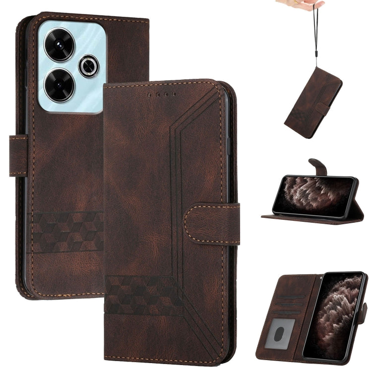 Cubic Skin Feel Flip Leather Phone Case, For Redmi Note 14 5G, For Redmi Note 14 Pro+ 5G, For Redmi Note 14 Pro 5G, For Redmi 13 4G