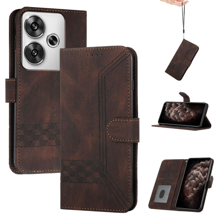 Cubic Skin Feel Flip Leather Phone Case, For Redmi Note 14 Pro+ 5G, For Redmi Note 14 Pro 5G, For Redmi 13 4G, For Redmi Turbo 3 / Poco F6