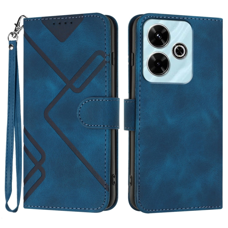 Line Pattern Skin Feel Leather Phone Case, For Redmi Note 14 5G, For Redmi Note 14 Pro+ 5G, For Redmi Note 14 Pro 5G, For Redmi 13 4G